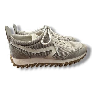 Rag & Bone Lace Up Retro Runner Sneakers Gray Corduroy Upper Women’s Size 38/7.5